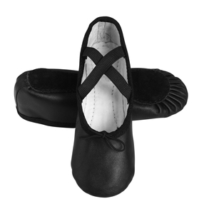 Precio barato Mujeres Sin tacón Personaje adulto Zapatos de baile de cuero Zapatos de baile duro de cuero negro - Product Image 5