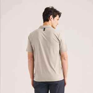 เสื้อโปโลแขนสั้นผู้ชายคุณภาพสูง แห้งเร็ว ลายทาง ตกแต่งกระดุม ผลิตจากผ้าโพลีเอสเตอร์คุณภาพสำหรับผู้ชาย - Product Image 3