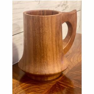 Rustic Natural Wood Drinking Mug | BPA-Free <b>Sustainable</b> Wooden Beer Cup | Traditional Handmade Wood Stein |Wooden Drinkware Mug - Product Image 1
