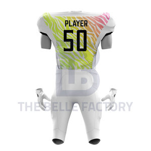 Ropa Deportiva de Fútbol Americano con Logotipo Personalizado de Alta Calidad, Impresión por Transferencia de Calor Transpirable, Número Impreso, MOQ Bajo de 10 Conjuntos, Venta al Por Mayor - Product Image 6