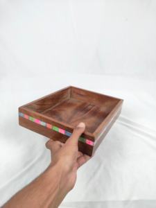 Platos de Madera de Acacia Ecológicos de Alta Calidad, 50 Piezas, Platos de Cena de Madera de Lujo Hechos a Mano, Aptos para Lavavajillas, para Platos y Postres - Product Image 2