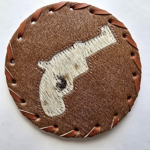 Sous-verres en cuir de vachette faits à la main, sous-verres pour boissons, décoration d'intérieur, accessoires pour café, sous-verres en cuir, cadeau de Noël western - Product Image 3