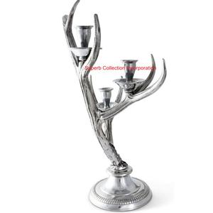 Portavelas de plata decorativa de Navidad al por mayor, candelabros de hierro económicos para mesa, portavelas de Metal Premium - Product Image 4