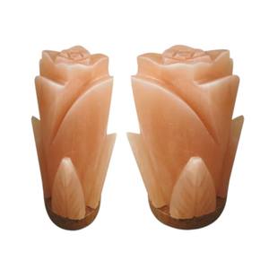 Sian Enterprises Lampe au sel de l'Himalaya Forme de rose exquise élégamment polie pour la décoration de la maison Feng Shui Love Natural Crafts - Product Image 5