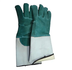 Guantes para soldadores de construcción de cuero dividido de vaca Guantes de seguridad de protección industrial con protección de manos para trabajos de soldadura - Product Image 4