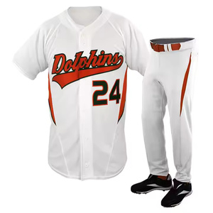 Ensemble d'uniformes de baseball pour hommes de haute qualité, respirant, anti-plis, anti-humidité, avec logo personnalisé, 100 % polyester, vêtements de sport - Product Image 1