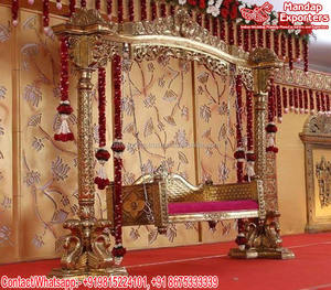 Maravillosa ceremonia maya decoración columpio configuración Punjabi boda Sangeet escenario Jhula decoración Punjabi brazalete ceremonia escenario columpio Decoración - Product Image 5