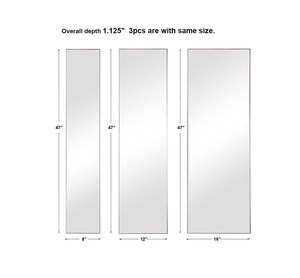 Espejo de pared moderno de metal con forma rectangular dorada para hotel, apartamento, sala de estar, dormitorio, pasillo, decoración de pared, espejo de tocador - Product Image 4