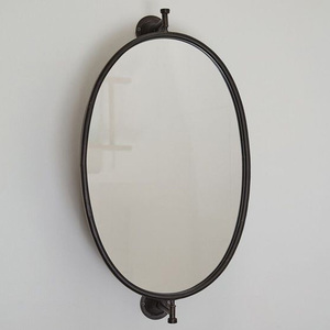 El más nuevo marco de espejo de pared de Metal ovalado negro baño hogar sala de estar fiesta pared arte pared acentos Vintage espejos a granel - Product Image 3