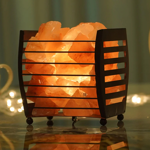 Lámpara de sal de roca de hierro forjado del Himalaya personalizada diseño de cuenco de cesta de Metal tallado para decoración del hogar artesanía Natural de Pakistán - Product Image 5