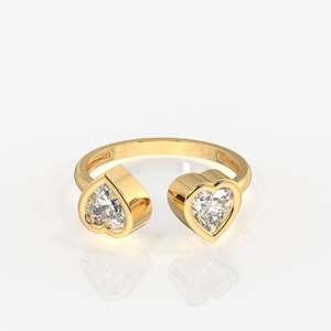 Toi Moi Sterling Silver <b>Ring</b> with Heart Cut Moissanite Diamond Elegant and Unique Design - Product Image 1