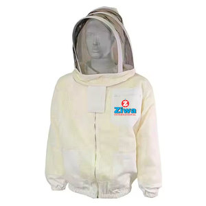 Traje de abeja de algodón polivinílico ventilado de 3 capas del fabricante OEM, chaqueta de apicultura transpirable con velo para mono de trabajo de apicultores - Product Image 6