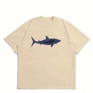 เสื้อยืดคอกลมลำลองแขนสั้นสำหรับผู้ชาย, เสื้อยืดผ้าฝ้าย100% สีขาวทึบขนาดพิเศษคอลเลคชั่นฤดูร้อน260กรัมเนื้อผ้าจำนวนมาก - Product Image 1