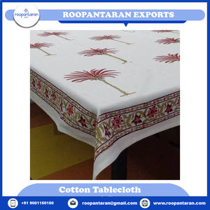 High Quality Handmade Palm Tree and <b>Pink</b> Indian Design <b>Tablecloth</b> Long and Soft Cotton Trending Newest at an Price - Product Image 2