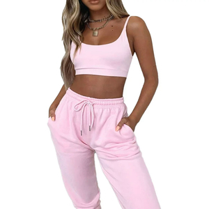Pantalon de jogging en molleton de coton épais pour femme Pantalon de survêtement en soie d'hiver avec décoration de logo - Product Image 6