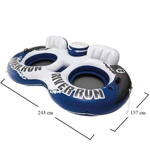 INTEX doppio giubbotto di salvataggio gonfiabile 243x157cm blu/nero/bianco galleggianti e zattere per piscine laghi e mari - Product Image 2