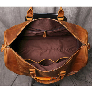 Leather Weekender Duffel Bag with Zipper Closure for Travel and Everyday Use - Product Image 2