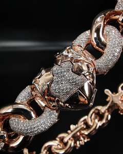 Collar de cadena de eslabones cubanos gruesos para joyería unisex chapada en oro/plata - Product Image 2