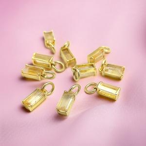 Pendentif en citrine baguette en gros |   Sertissage à griffes en argent sterling 925 pour la fabrication de bijoux DIY - Product Image 3