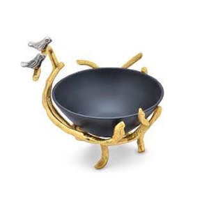 Unique Best Fancy Designer <b>Serving</b> <b>Bowl</b> Kitchenware & Dining Tabletop Decoration <b>Serving</b> <b>Bowl</b> Golden Leaf Top of the <b>Bowl</b> - Product Image 2