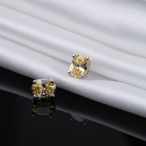 Citrine CZ Stone 5x7mm Baguette Rectángulo Stud Pendientes Turco Hecho a mano Venta al por mayor 925 Joyería de plata esterlina - Product Image 4