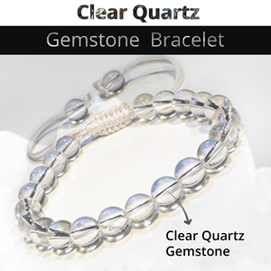 สร้อยข้อมือสาย macrame ปรับได้ลูกปัดคริสตัลควอตซ์ใสพร้อมเทคนิคการแกะสลักสำหรับการรักษาของผู้ชายและผู้หญิง - Product Image 2