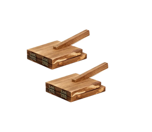 Prensador de masa de madera de diseño de lujo Gadget Logotipo personalizado y forma Redonda Acacia Prensador de masa de madera - Product Image 4