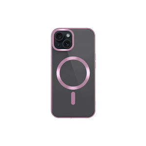 Étui de protection pour iPhone 15 Plus en silicone argenté, design mat de la série ATA Setro, compatible avec la recharge sans fil MagSafe - Product Image 2