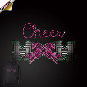 Low Moq Products Rhinestone Transferencia de calor Cheer Mom Iron on Transfers - Product Image 1