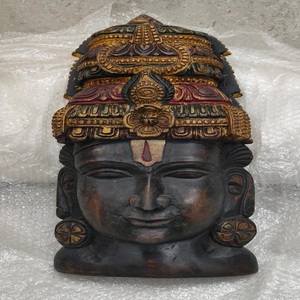 Custom Made Wooden Intricately Designed Statue in Darker Tones and Ornate Elements Add to Its Artistic Appeal. Ideal for Gifting - Product Image 1