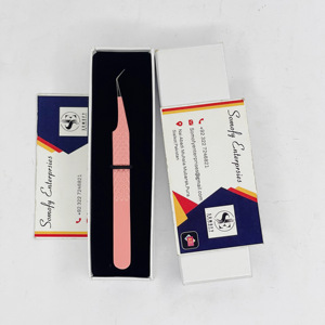 Pince à cils professionnelle en acier inoxydable à pointe de fibre de 45 degrés de haute qualité pour la pince à épiler de volume d'isolement - Product Image 4