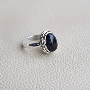 Vente en gros de bague en argent sterling 925 de style classique pour femme pierre précieuse onyx noir naturel bijoux de créateur bohème uniques - Product Image 4