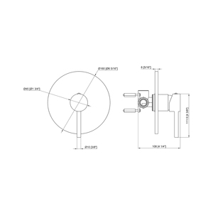 Robinet <span class=keywords><strong>de</strong></span> douche mural pour <span class=keywords><strong>baignoire</strong></span> Robinet mitigeur mitigeur encastré en laiton moderne en céramique noire ronde - Product Image 6