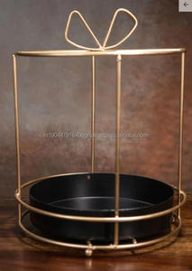 Servidor de pastel metálico redondo negro personalizado con acabado de cableado de Metal para decoración del hogar propósito ocasional de boda Baby Shower - Product Image 6