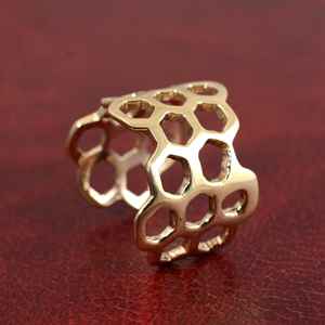 Anillo de panal de latón macizo más vendido en plata de ley 925 o joyería chapada en oro de 18 quilates para mujer, accesorios de moda, anillo de abeja - Product Image 5
