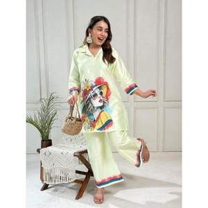 Kurti con Estampado de Figura Veticana de Tendencia, con Palazzo, Ropa Étnica Hecha a Mano para Mujeres, Bodas, Fiestas y Ocasiones Festivas - Product Image 2