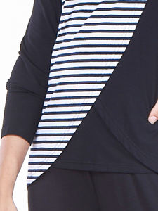 เสื้อให้นมลูกแบบลำลองผ้าโมดอลถักแบบซ้อนกันไซส์ S M L พิมพ์ลายแฟชั่นดีไซน์ฤดูใบไม้ผลิ - Product Image 4