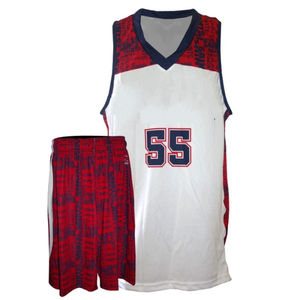 Ensembles de basketball unisexes à col en V 2026, personnalisables avec nom, logo et numéros, imprimés par transfert thermique, 100 % polyester - Product Image 5