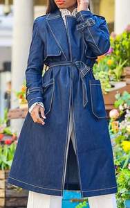 Chaqueta Larga de Mezclilla para Mujer, Estilo Chic, Holgada, Versátil, Hasta la Rodilla, Moderna, Ideal para Combinar, Estilo Vintage Urbano - Product Image 6