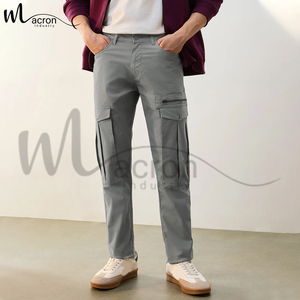 กางเกงคาร์โก้สำหรับผู้ชายใส่สบายมีกระเป๋าพิมพ์โลโก้ของตัวเองสินค้าออกใหม่คุณภาพระดับพรีเมียม - Product Image 1