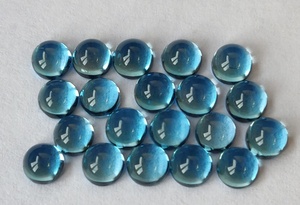 Topacio azul suizo natural, cabujón redondo de 3mm, Topacio Azul suizo suelto redondo - Product Image 6