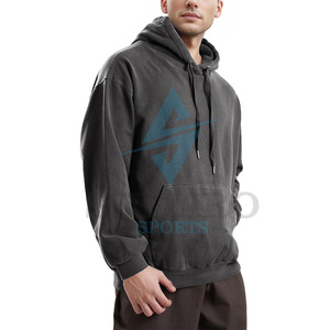 High Quality Custom Logo Solid Acid <b>Wash</b> Winter Hoodie Vintage Unisex Heavyweight Hooded Collar for Men and Women - Product Image 1