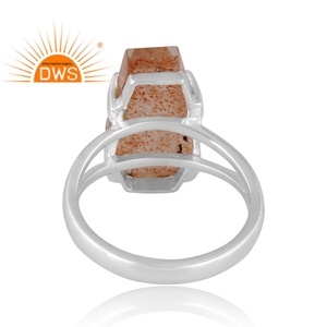 Último diseño de plata esterlina fina Doublet Sunstone Crystal Gemstone Split Band Ring Custom Jewelry Manufacturer - Product Image 4