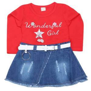 Robe à manches longues pour filles - Rouge - Product Image 3