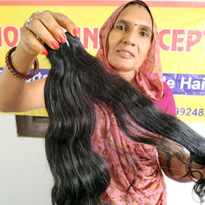 Extensiones de cabello humano de templo indio Bodywave negro virgen alineado con cutícula cruda 100%, precios competitivos de ondas naturales de alta calidad - Product Image 2