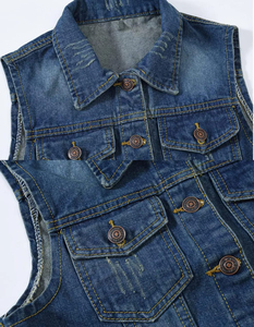 Breathable New Arrival Fashion Men's Denim Vest Winter Outdoor <b>Travel</b> Vest with Pockets Male Clothing 2025 Latest Style OEM - Product Image 6