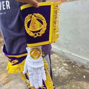 FULLY HAND EMBROIDERED DEPUTY GRAND MASTER <b>APRON</b> WITH COLLAR & CUFFS JEWEL - Product Image 5