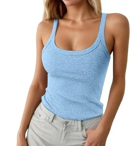 Chaleco Deportivo de Punto sin Mangas para Mujer, Ecológico, Transpirable, Personalizable, Top Corto Informal de Color Sólido para Yoga - Product Image 5