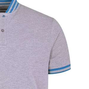 Polo de hombre de alta calidad con paneles superiores europeos y americanos al por mayor de talla grande negro personalizable holgado sólido - Product Image 3