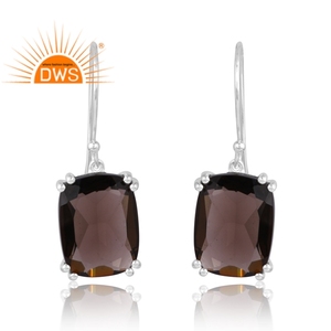 Pendientes Colgantes de Plata de Ley 925 con Piedra Natural Ahumada, Última Moda, Regalo para Fiesta de Compromiso, Certificado GIA, para Mujer - Product Image 1